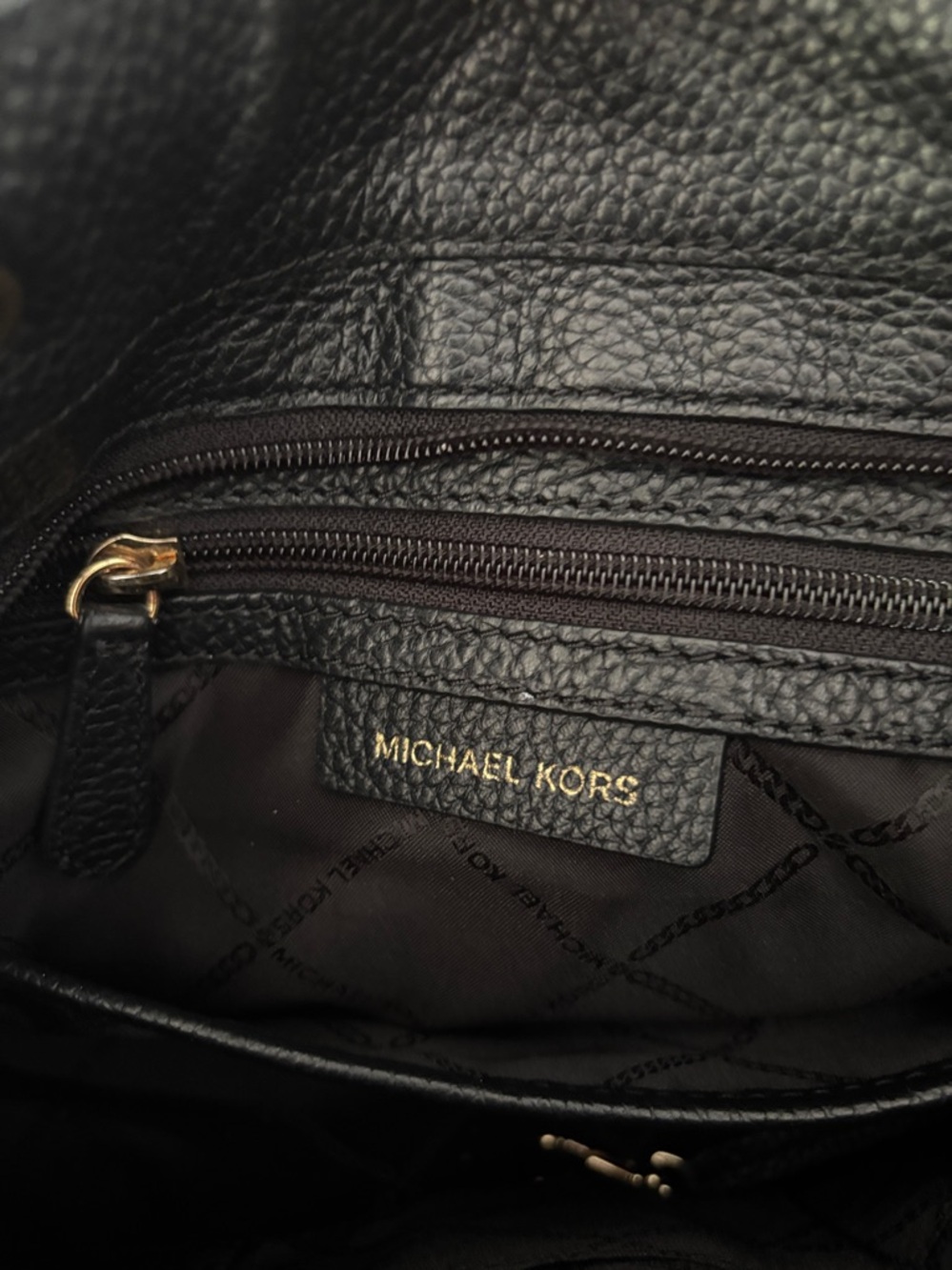 Michael Kors Bedford Medium Pebbled Leather Tote-Black Bag - Picture 13 of 15